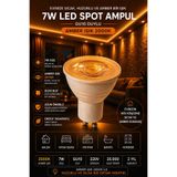 Noas 7 WATT GU10 LED AMPUL - 5 ADET - AMBER RENK