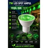 Noas 7 WATT GU10 LED AMPUL - 5 ADET - YEŞİL RENK