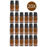 NOAS HOME 20 Adet 10cc Amber Renk Cam Şişe, Uçucu Yağ Şişesi Içten Damlalıklı 10ml