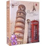 Nobbystar 10 x 15 cm Renkli Pisa Kulesi Desenli Fotoğraf Albümü 200'lü Sert Karton Çerçeve