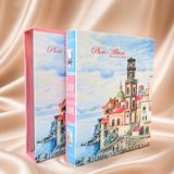 Nobbystar 200 Fotoğraf Kapasiteli 10X15 cm Kutulu Fotoğraf Albümü Paris Desenli Anı Albümü - Mavi - Pembe - 20x25,5cm