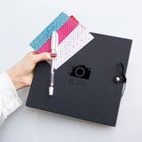Nobbystar Beyaz Kalemli Siyah Kendin Tasarla Anı Defteri ve Fotoğraf Albümü 20 x 20 cm Tırtıklı Kenar