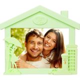 Nobbystar Dekoratif Yatay Ev Görünümlü Fıstık Yeşili Renkli 13 x 18 cm Plastik Fotoğraf Çerçevesi