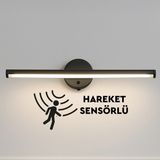 Nobbystar Sök-Tak Sensörlü Beyaz Işık Yapışkanlı Pilli LED Aplik - Siyah