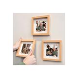 Nobbystar Yapışkanlı Sök-Tak Paspartulu Ahşap 14X14CM Pola Kare Fotoğraf Çerçevesi - 3'lü Paket