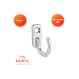Nobel Anahtar Askısı, Metal Vestiyer Askısı, 2 Gr, Dolap ve Duvar Askılığı, Çinko (Vidalı)