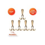 Nobel Aris Portmanto Askısı, Metal Vestiyer Askısı, Altin Matkrom, Duvar Ve Dolap Askılığı (5'li Set) Vidalı Çok Renkli