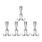 Nobel Aris Portmanto Askısı, Metal Vestiyer Askısı, Matkrom Matkrom, Duvar ve Dolap Askılığı (5'li Set) Vidalı