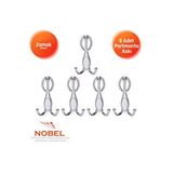 Nobel Arya Portmanto Askısı, Metal Vestiyer Askısı, Krom, Duvar Ve Dolap Askılığı (5'li Set) Vidalı Çok Renkli