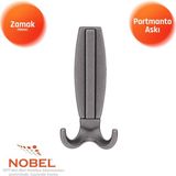 Nobel Best Lüks Portmanto Askı, Metal, Vestiyer Askı, 230 Gr, Dolap Askılık, Duvar Askılığı, Titanyum (Vidalı)