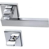 Nobel Bingöl Krom Kare Rozetli Oda-Wc-Yale Kapı Kolu Wc - Wc-Banyo