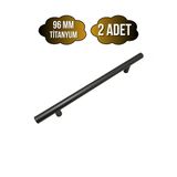 Nobel Boy Paslanmaz Boru Titanyum Dolap Kulpu Mobilya Ve Mutfak Dolap Kulpu(Titanyum) Titanyum 96Mm 96Mm - 2 Adet