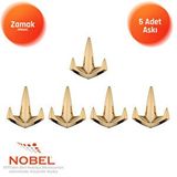 Nobel Datça Lüks Askı, Metal, Vestiyer Askı, 128 Gr, Dolap Askılık, Duvar Askılığı, Altın (vidalı)5 Adet Çok Renkli