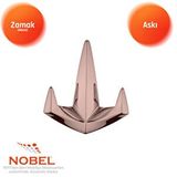 Nobel Datça Lüks Askı, Metal, Vestiyer Askı, 128 Gr, Dolap Askılık, Duvar Askılığı, Bronz (vidalı) Çok Renkli