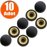 Nobel Dekoratif Vida Kapağı Mat Siyah 20MM 10'lu Paket - VİDA KAPAĞI