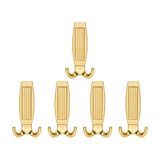 Nobel Eliza Portmanto Askısı, Metal Vestiyer Askısı, Gold, Duvar ve Dolap Askılığı (5'li Set) Vidalı