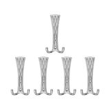 Nobel Emet Portmanto Askısı, Metal Vestiyer Askısı, Krom, Duvar ve Dolap Askılığı (5'li Set) Vidalı