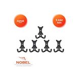 Nobel Enez Askı, Metal Vestiyer Askısı, Matsiyah, Duvar Ve Dolap Askılığı (5'li Set) Vidalı Çok Renkli