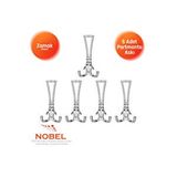 Nobel Enez Portmanto Askısı, Metal Vestiyer Askısı, Krom, Duvar Ve Dolap Askılığı (5'li Set) Vidalı Çok Renkli