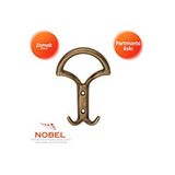 Nobel Eta Portmanto Askısı, Metal Vestiyer Askısı, 65 Gr, Dolap Ve Duvar Askılığı, Antik Sari (vidalı) Çok Renkli