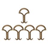 Nobel Eta Portmanto Askısı, Metal Vestiyer Askısı, Antik Sari, Duvar ve Dolap Askılığı (5'li Set) Vidalı