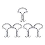 Nobel Eta Portmanto Askısı, Metal Vestiyer Askısı, Krom, Duvar ve Dolap Askılığı (5'li Set) Vidalı