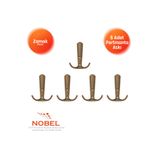 Nobel Focus Portmanto Askısı, Metal Vestiyer Askısı, Antik Sari, Duvar ve Dolap Askılığı (5'li Set) Vidalı