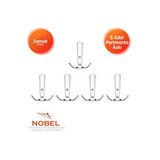 Nobel Focus Portmanto Askısı, Metal Vestiyer Askısı, Krom, Duvar Ve Dolap Askılığı (5'li Set) Vidalı Çok Renkli