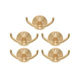 Nobel Fonksiyonel Askı, Metal Vestiyer Askısı, Altin, Duvar ve Dolap Askılığı (5'li Set) Vidalı