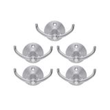 Nobel Fonksiyonel Askı, Metal Vestiyer Askısı, Krom, Duvar ve Dolap Askılığı (5'li Set) Vidalı