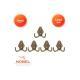 Nobel Has Askı, Metal Vestiyer Askısı, Antik Sari, Duvar ve Dolap Askılığı (5'li Set) Vidalı