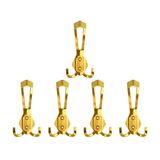 Nobel Has Portmanto Askısı, Metal Vestiyer Askısı, Altin, Duvar ve Dolap Askılığı (5'li Set) Vidalı