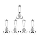 Nobel Has Portmanto Askısı, Metal Vestiyer Askısı, Krom, Duvar ve Dolap Askılığı (5'li Set) Vidalı