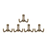 Nobel Karatay Askı, Metal Vestiyer Askısı, Antik Sari, Duvar ve Dolap Askılığı (5'li Set) Vidalı