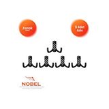 Nobel Karatay Askı, Metal Vestiyer Askısı, Matsiyah, Duvar Ve Dolap Askılığı (5'li Set) Vidalı Çok Renkli