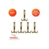 Nobel Karatay Portmanto Askısı, Metal Vestiyer Askısı, Antik Sari, Duvar Ve Dolap Askılığı (5'li Set) Vidalı Çok Renkli
