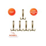 Nobel Karatay Portmanto Askısı, Metal Vestiyer Askısı, Antik Sari, Duvar ve Dolap Askılığı (5'li Set) Vidalı