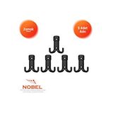 Nobel Kare Askı, Metal Vestiyer Askısı, Matsiyah, Duvar Ve Dolap Askılığı (5'li Set) Vidalı Çok Renkli