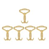 Nobel Klasik Portmanto Askısı, Metal Vestiyer Askısı, Altin, Duvar ve Dolap Askılığı (5'li Set) Vidalı