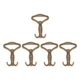 Nobel Klasik Portmanto Askısı, Metal Vestiyer Askısı, Antik Sari, Duvar ve Dolap Askılığı (5'li Set) Vidalı