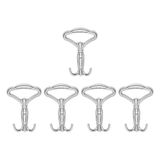 Nobel Klasik Portmanto Askısı, Metal Vestiyer Askısı, Krom, Duvar ve Dolap Askılığı (5'li Set) Vidalı