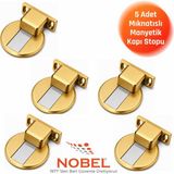 Nobel Manyetik Mıknatıslı Kapı Stoperi, Güçlü Mıknatıslı (Vidalı) 5 Adet Altın
