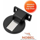 Nobel Manyetik Mıknatıslı Kapı Stoperi Matsiyah (Vidalı) - Mat Siyah - 1 Adet
