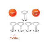 Nobel Melon Açik Portmanto Askısı, Metal Vestiyer Askısı, Krom, Duvar Ve Dolap Askılığı (5'li Set) Vidalı Çok Renkli