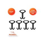 Nobel Melon Açik Portmanto Askısı, Metal Vestiyer Askısı, Matsiyah, Duvar Ve Dolap Askılığı (5'li Set) Vidalı Çok Renkli