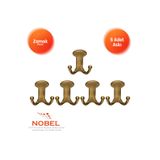 Nobel Melon Askı, Metal Vestiyer Askısı, Antik Sari, Duvar ve Dolap Askılığı (5'li Set) Vidalı