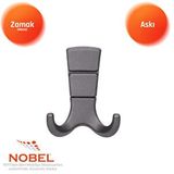 Nobel Mina Lüks Askı, Metal, Vestiyer Askı, 125 Gr, Dolap Askılık, Duvar Askılığı, Titanyum (vidalı) Çok Renkli
