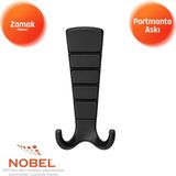 Nobel Mina Lüks Portmanto Askı, Metal, Vestiyer Askı, 202 Gr, Dolap Askılık, Duvar Askılığı, Mat Siyah (Vidalı)