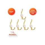 Nobel Misket Portmanto Askısı, Metal Vestiyer Askısı, Altin , Duvar Ve Dolap Askılığı (5'li Set) Vidalı Çok Renkli