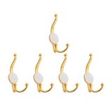 Nobel Misket Portmanto Askısı, Metal Vestiyer Askısı, Altin, Duvar ve Dolap Askılığı (5'li Set) Vidalı